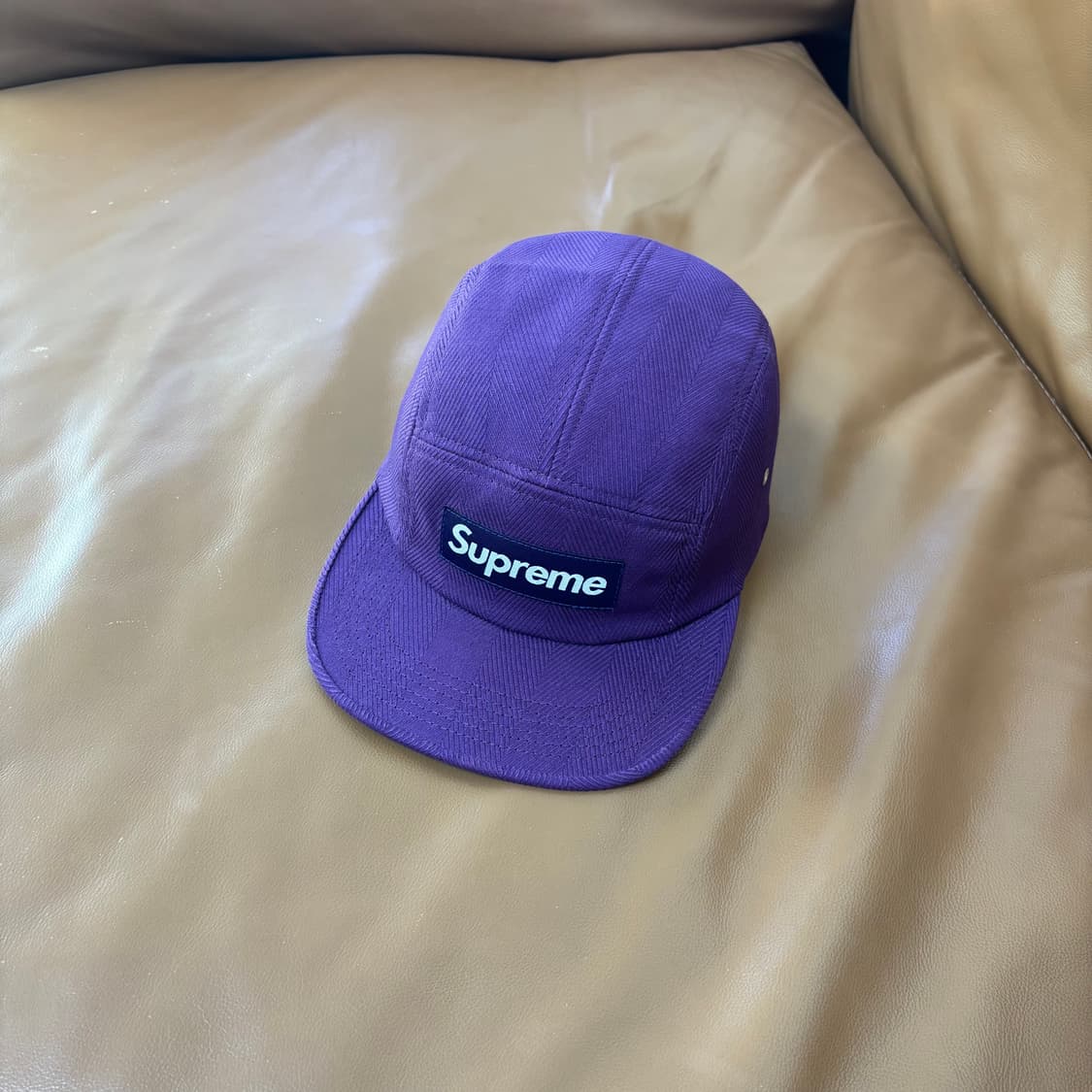 슈프림 캠프캡 모자 박스로고 퍼플 상품이미지1