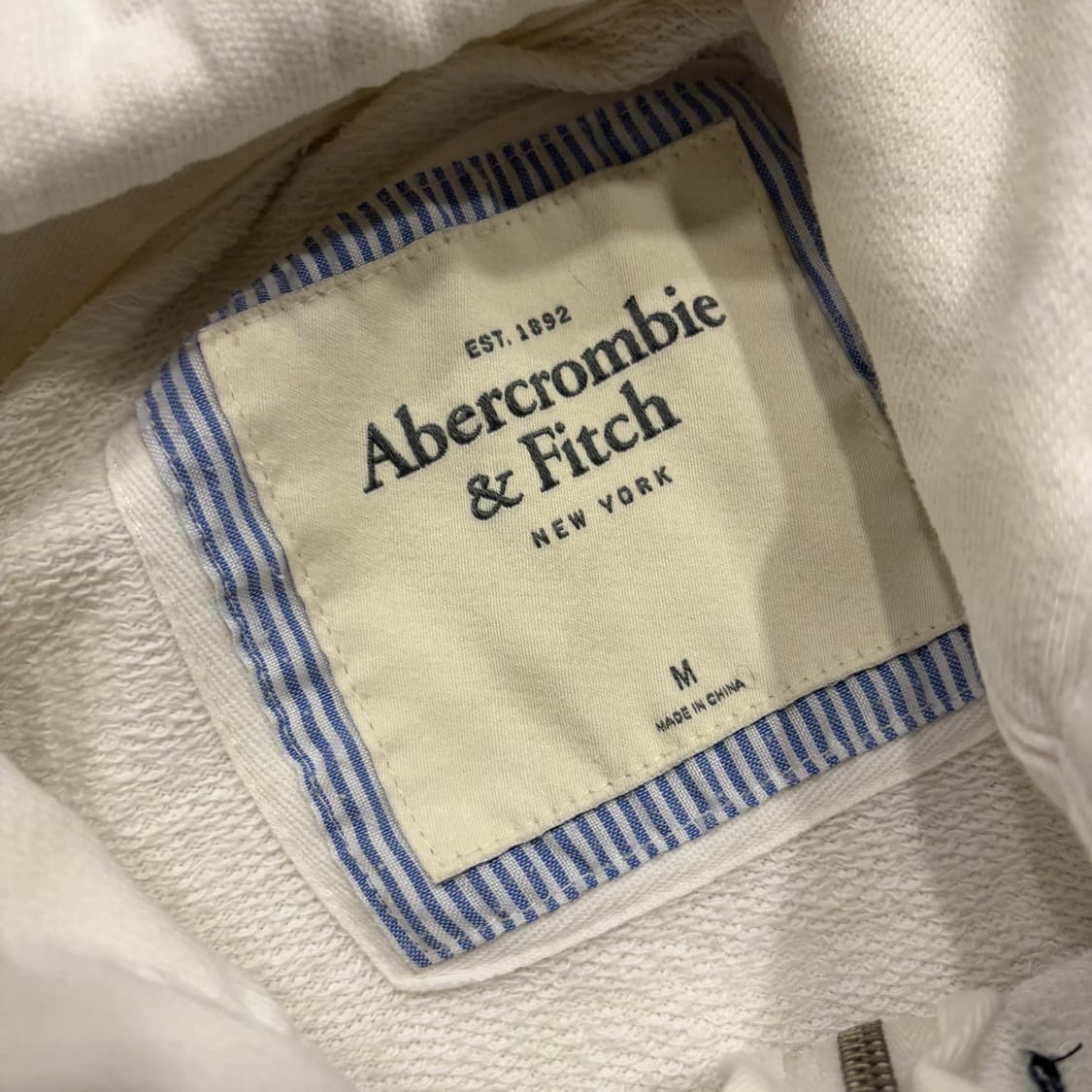 [M] 아베크롬비 아치로고 화이트 기모 후드집업 D834 상품이미지6