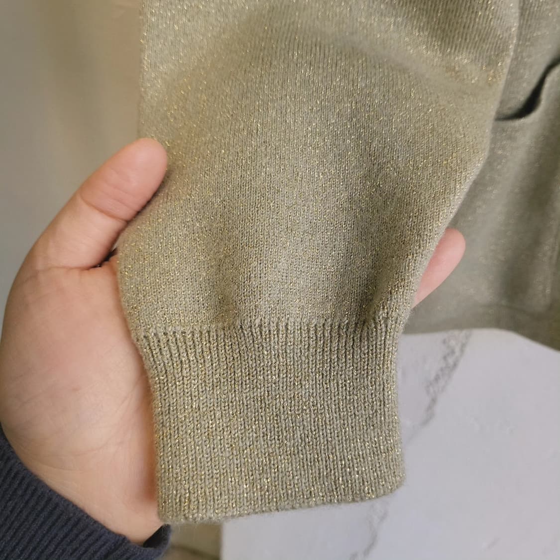 Bien-Mise 올리브 골드펄 울가디건 상품이미지5