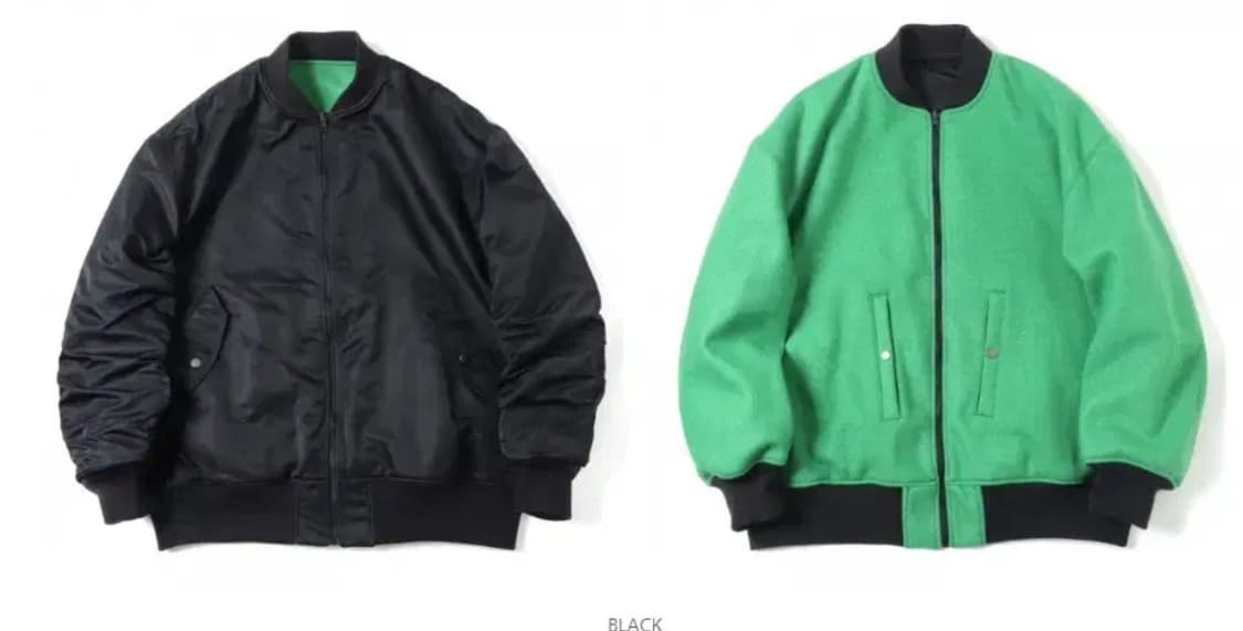 우루 URU MA-1 리버시블 블루종 블랙 2사이즈 새상품 판매 상품이미지3