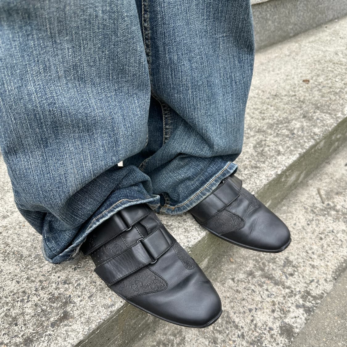 00s 블랙 구찌 벨크로 스트랩 스포츠 스니커 상품이미지7