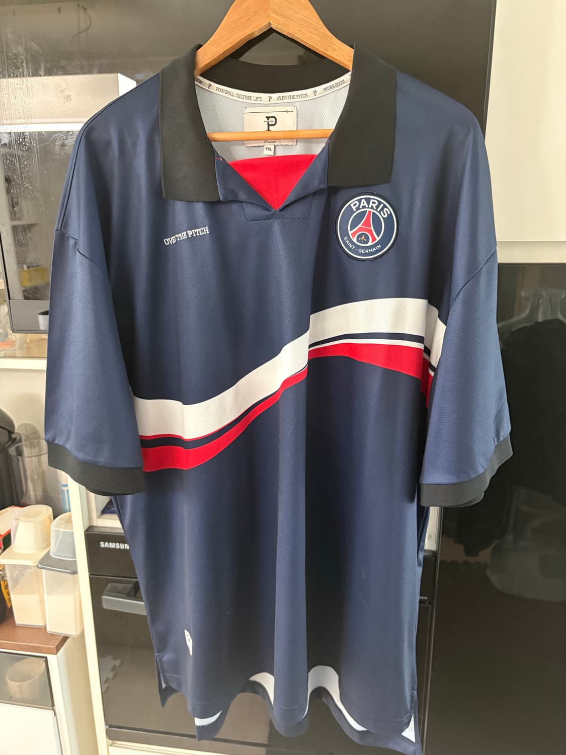 오버더피치 x psg 콜라보 반팔 카라티 네이비 xxl 상품이미지5