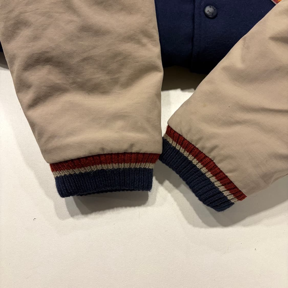 [XL] 00s FILA 휠라 필라 바시티 자켓 네이비 베이지 D139 상품이미지6