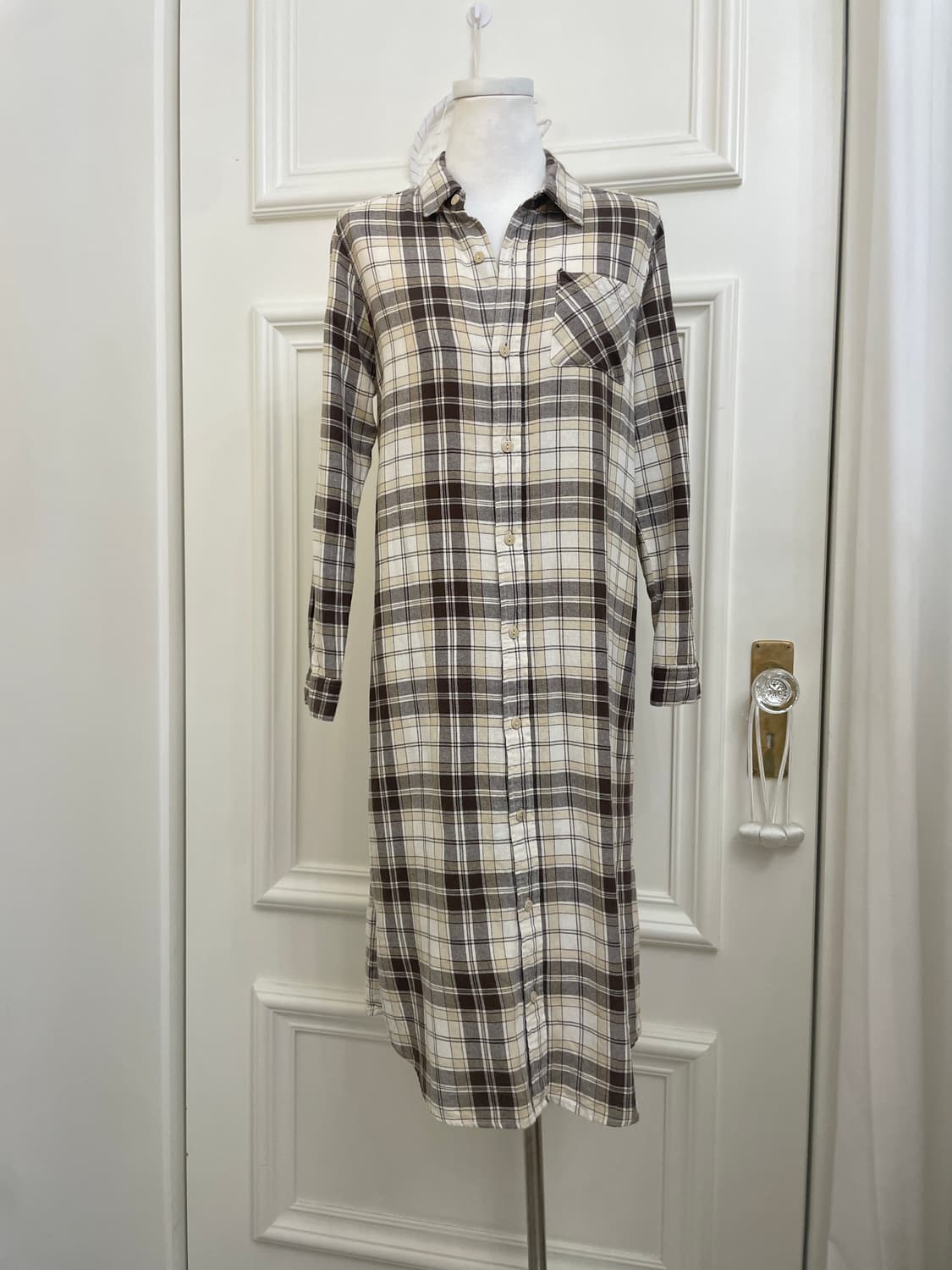 ivory brown check shirt opc(size-M) 상품이미지1