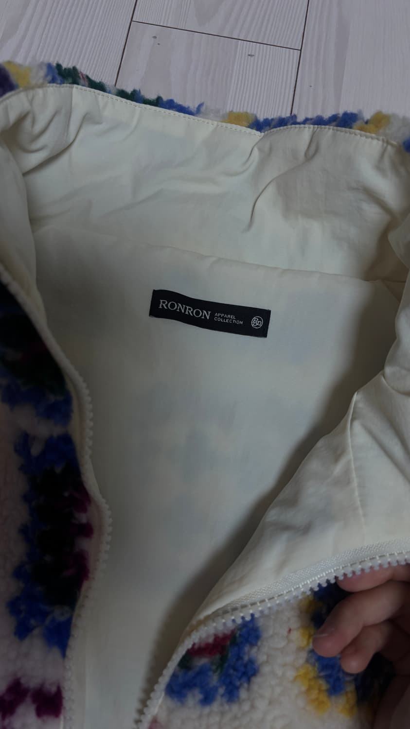 론론 하트 크로셰 패턴 플리스 자켓 아이보리 상품이미지3