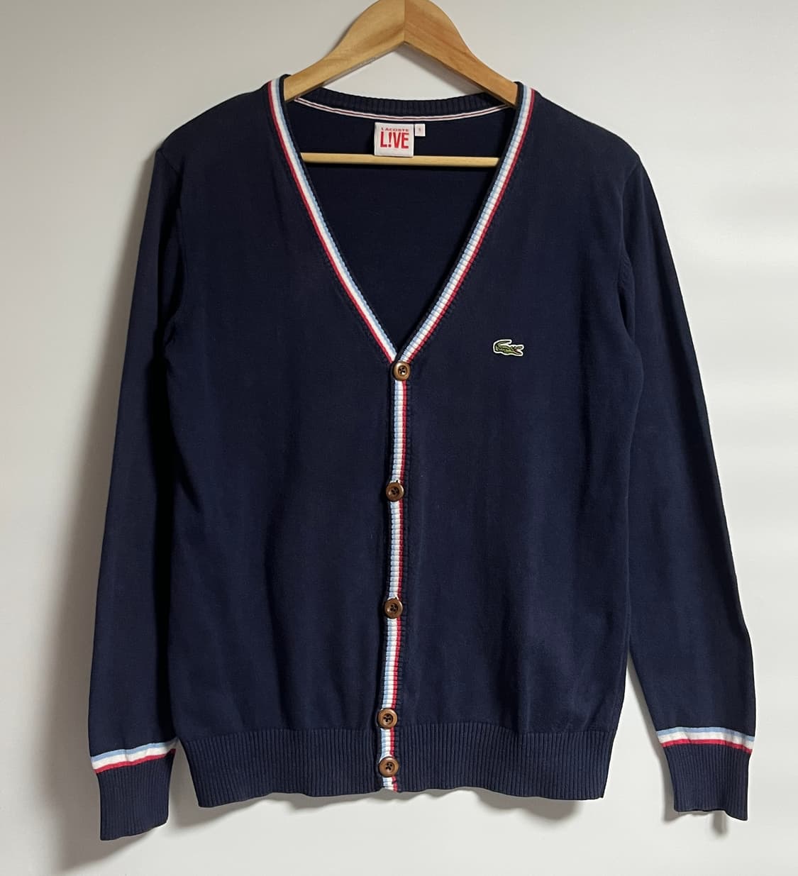 공용 라코스테 라이브 브이넥 니트 가디건 100 상품이미지1