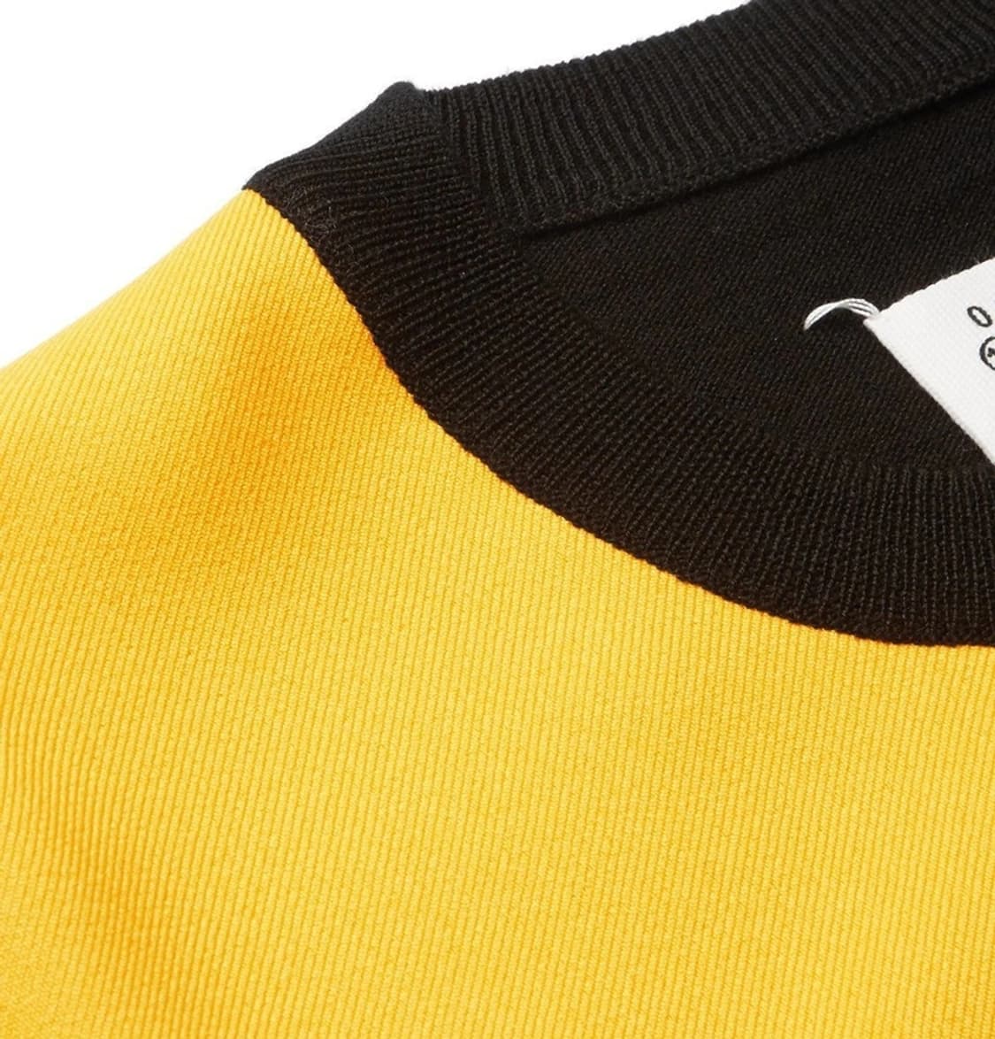 XL 메종 마르지엘라 컬러블록 니트 스웨터 블랙 옐로우 검정 상품이미지3