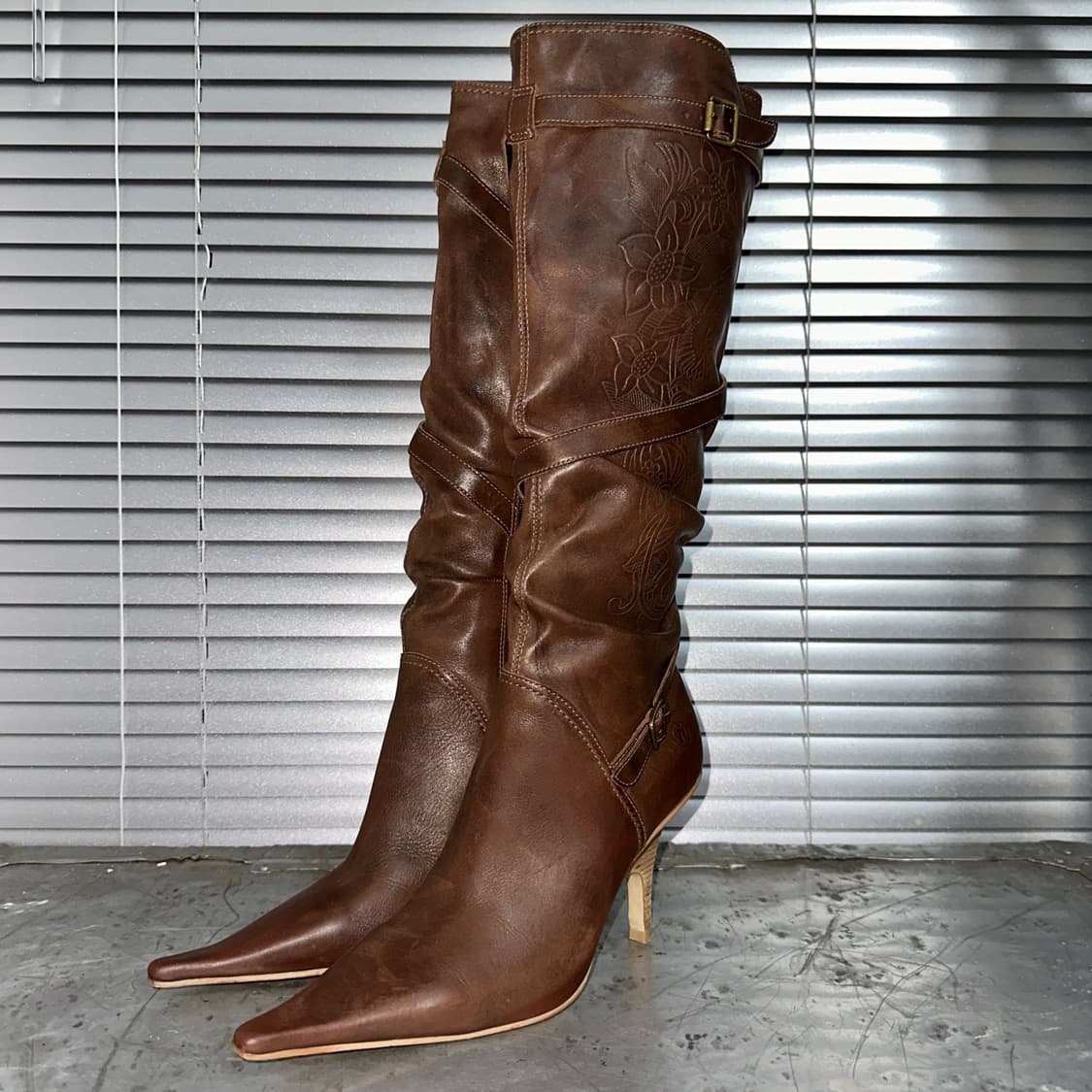 00s 브롱크스 레더 웨치 스틸레토 부츠 상품이미지2