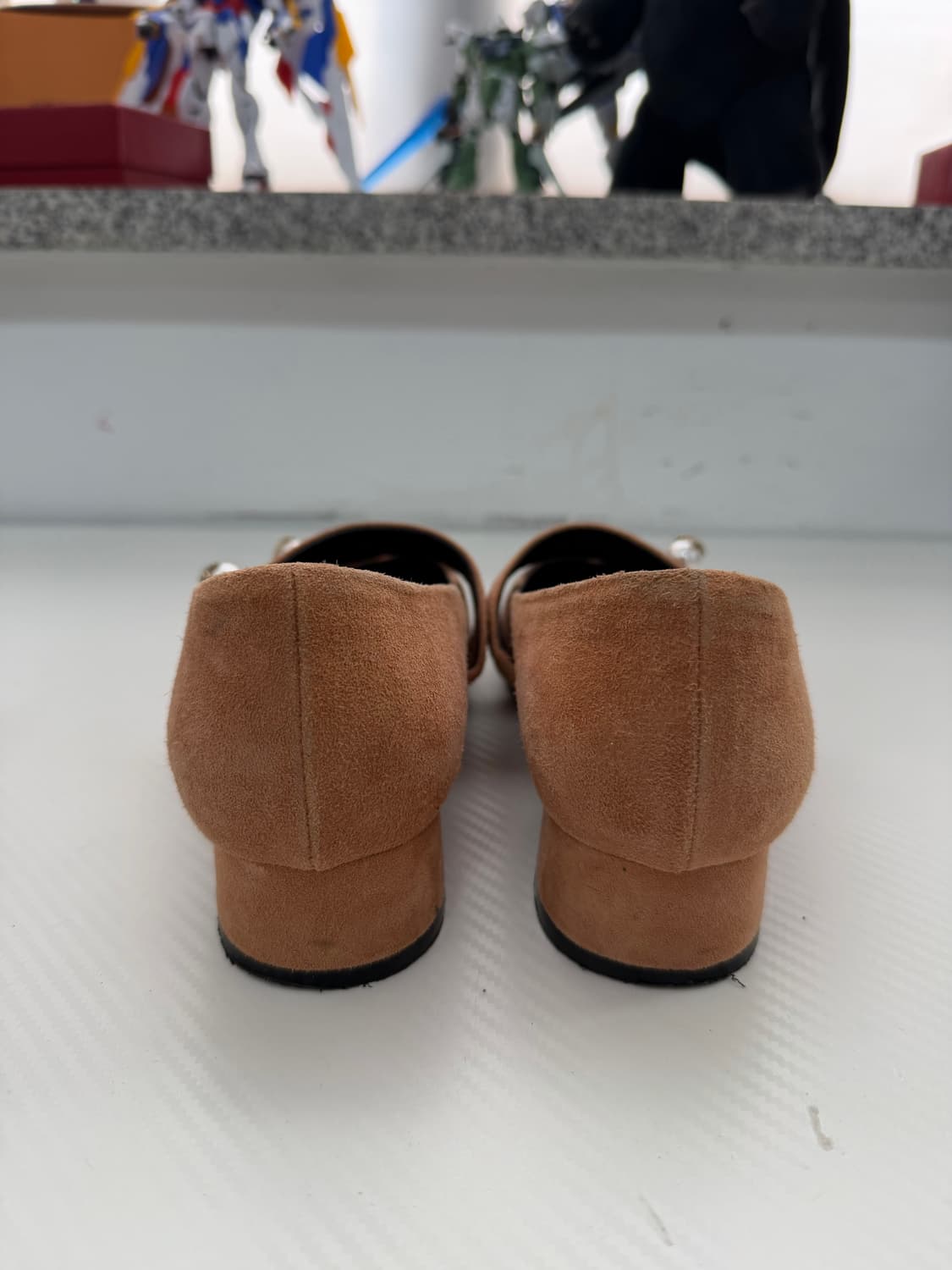 정품) 랑방 한섬 스웨이드 펄 장식 플랫 구두 240 상품이미지6