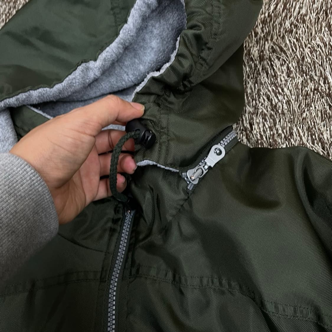 라크로스 Lacrosse 카키 올드스쿨 후드 윈드브레이커 L 상품이미지4