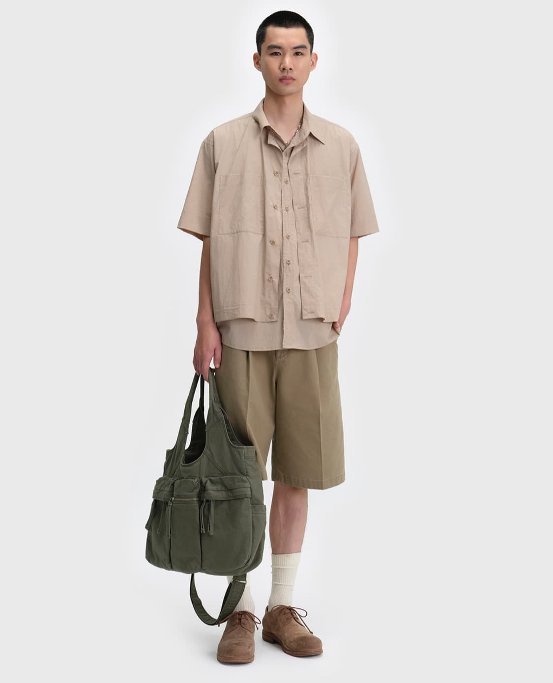 벨리에 플랫폼 버뮤다 팬츠 베이지 L 상품이미지4