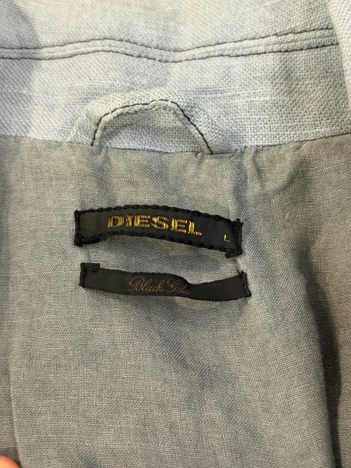 디젤 블랙 골드 린넨 더블 브레스티드 피코트 그레이 상품이미지3