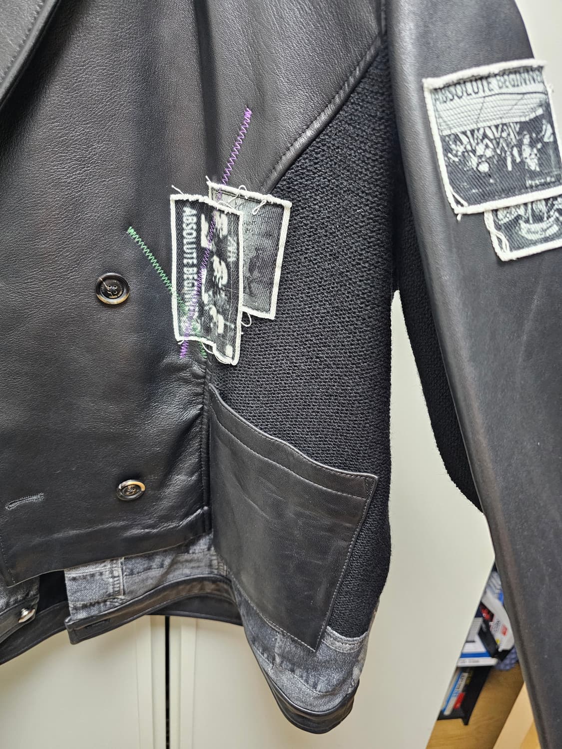 새상품 자라 앤더슨벨 콜라보 니트 가죽 자켓 상품이미지8