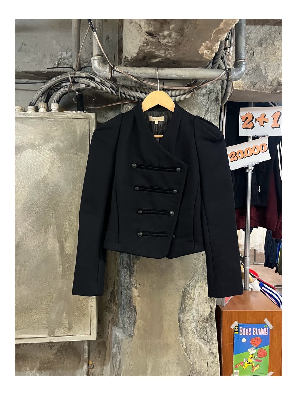 산드로 버튼 자켓 블랙 36 #csz3687 상품이미지1