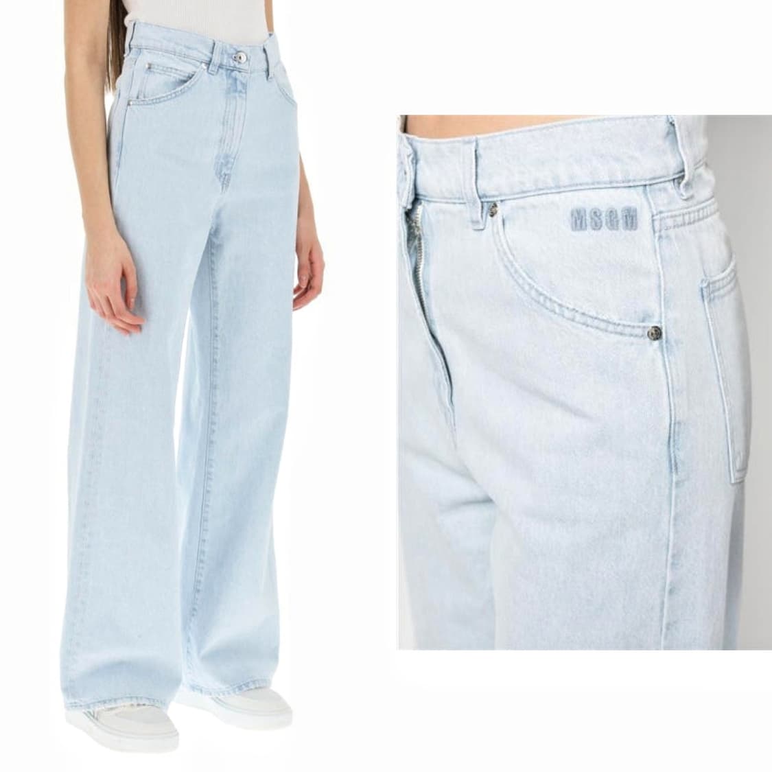 MSGM 23 로고 라이트 데님 팬츠 상품이미지2