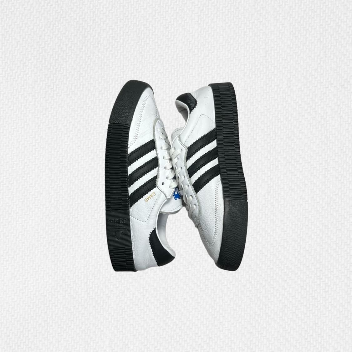 250 (W) 아디다스 삼바로즈 화이트 블랙 검 상품이미지1