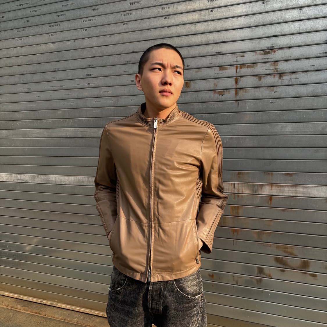 알마니 꼴레지오니 양가죽 시어링 자켓 상품이미지1