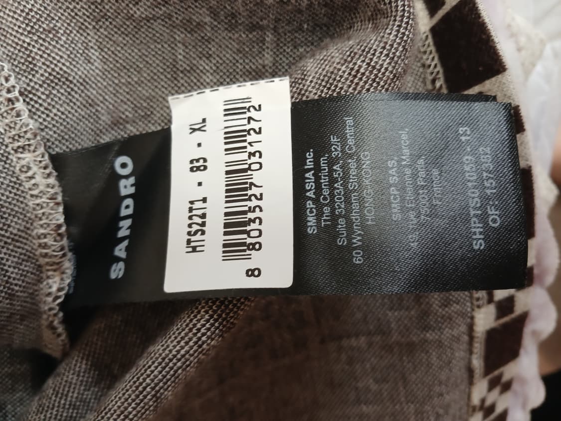 산드로 옴므 체크 반팔 폴로 티셔츠 XL(105) 상품이미지2