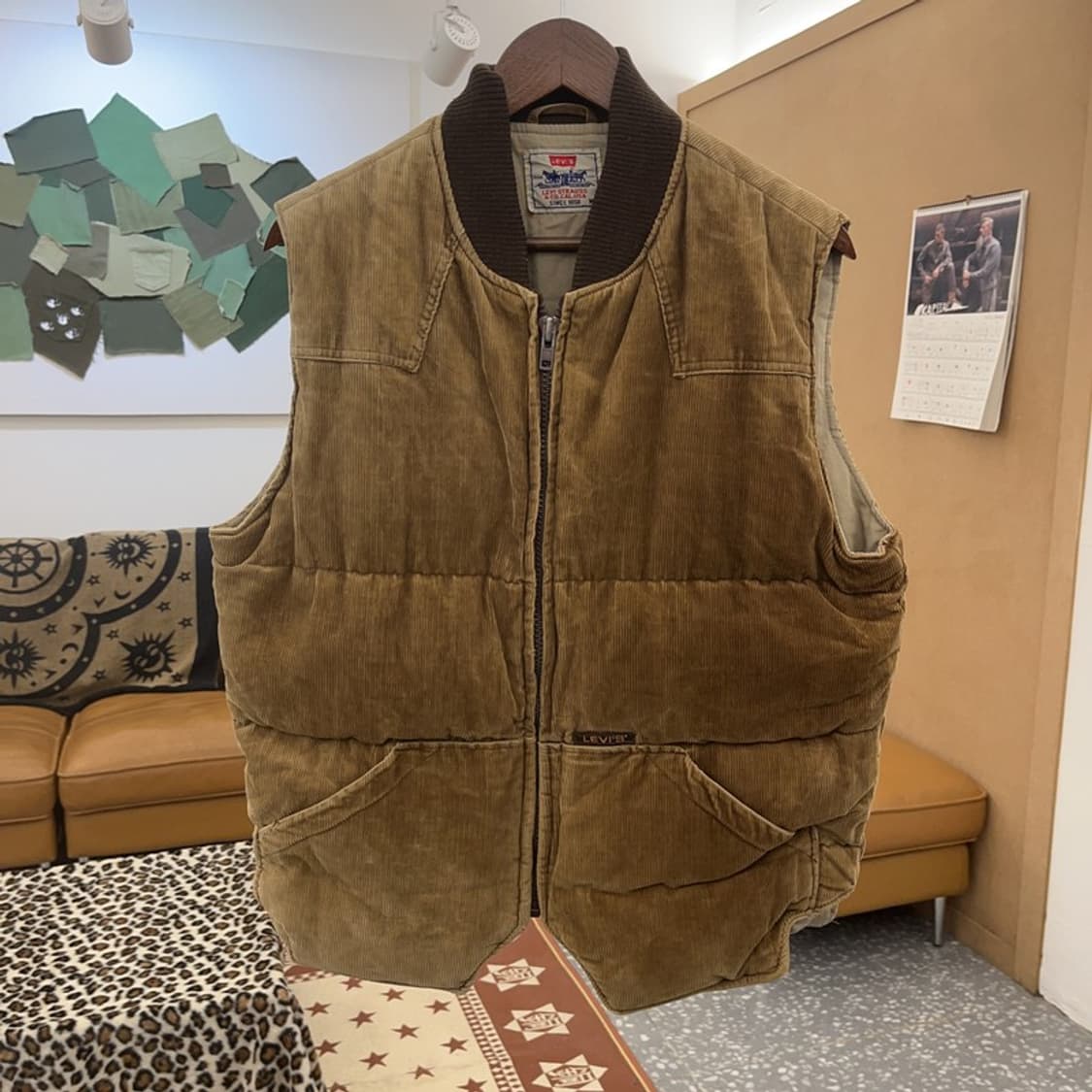 리바이스 빈티지 모던 캐주얼 코듀로이 골덴 패딩조끼 M C08806 상품이미지3