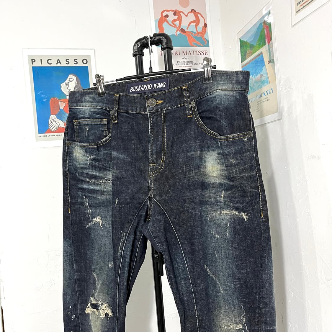 버카루 데미지 펑크 데님팬츠 상품이미지3