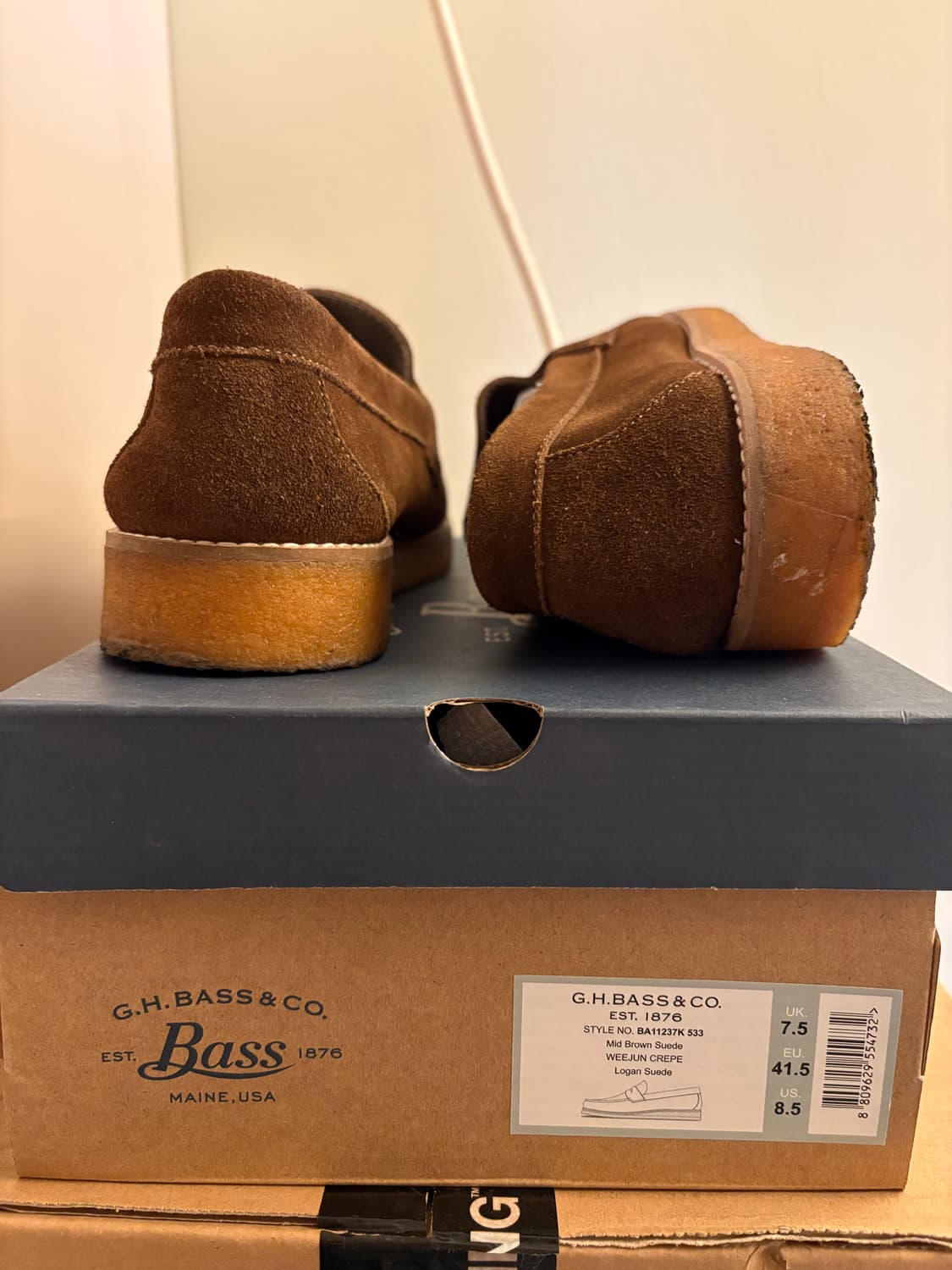 G.H bass 바스 위준 스웨이드 로퍼 us8.5 상품이미지4