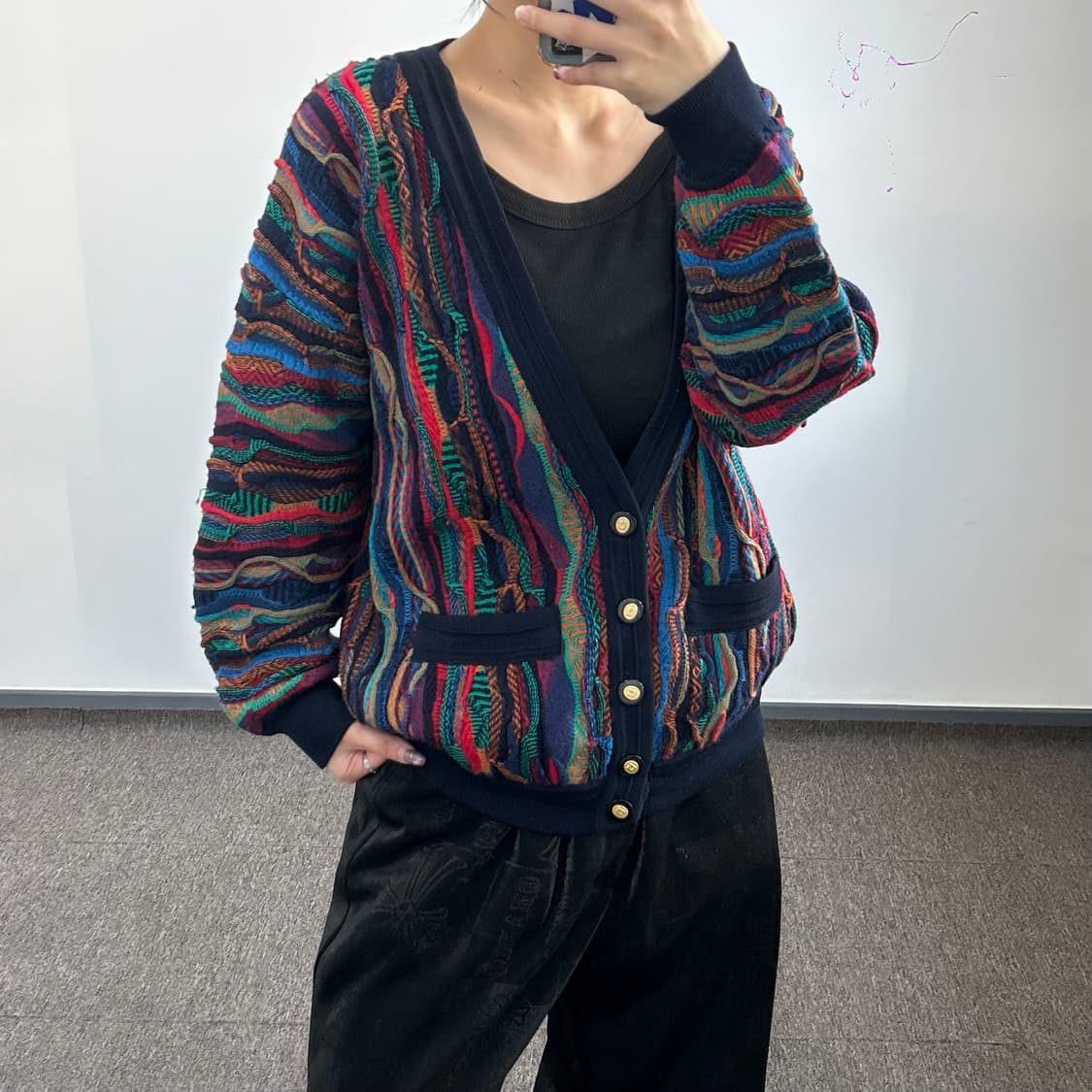Emaroo 쿠지 패턴 니트 가디건 상품이미지2