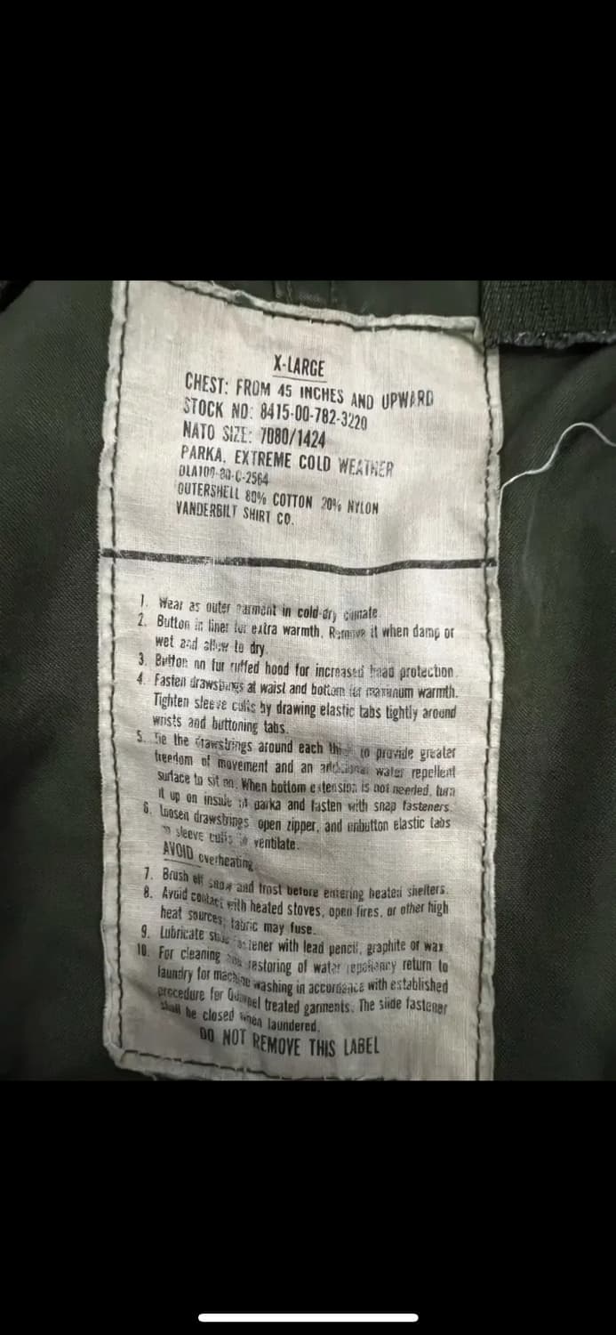 오리지널 M65 피쉬테일 파카 XL 상품이미지5