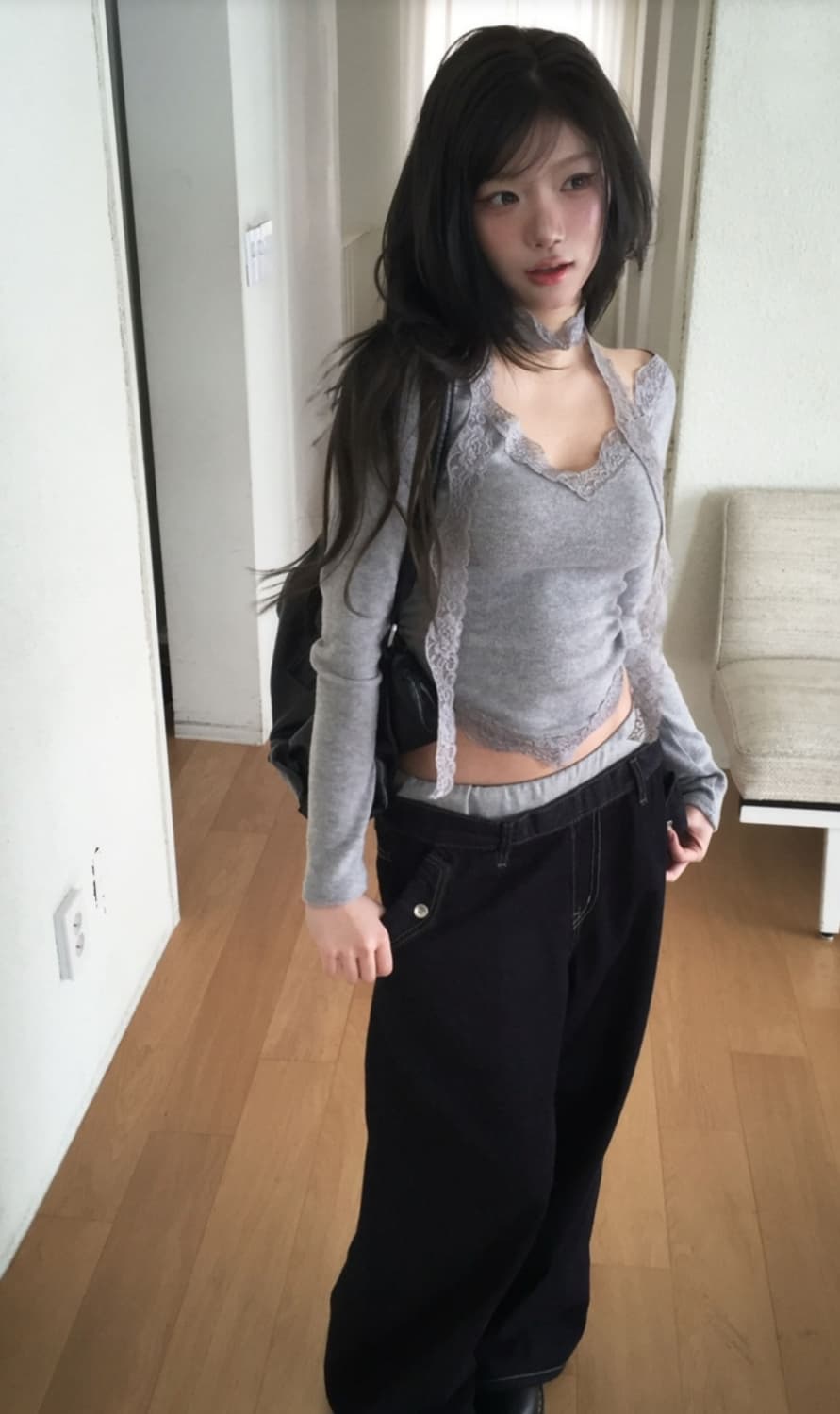 원가 3.9 엘라 레이스 스카프 티 상품이미지3