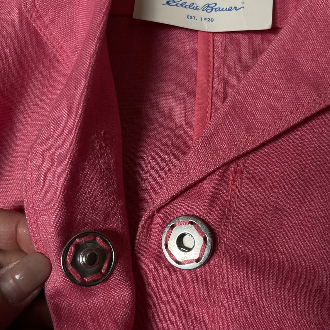 [미사용제품] 에디바우어 핑크 리본 투포켓 코튼 자켓 M 상품이미지5