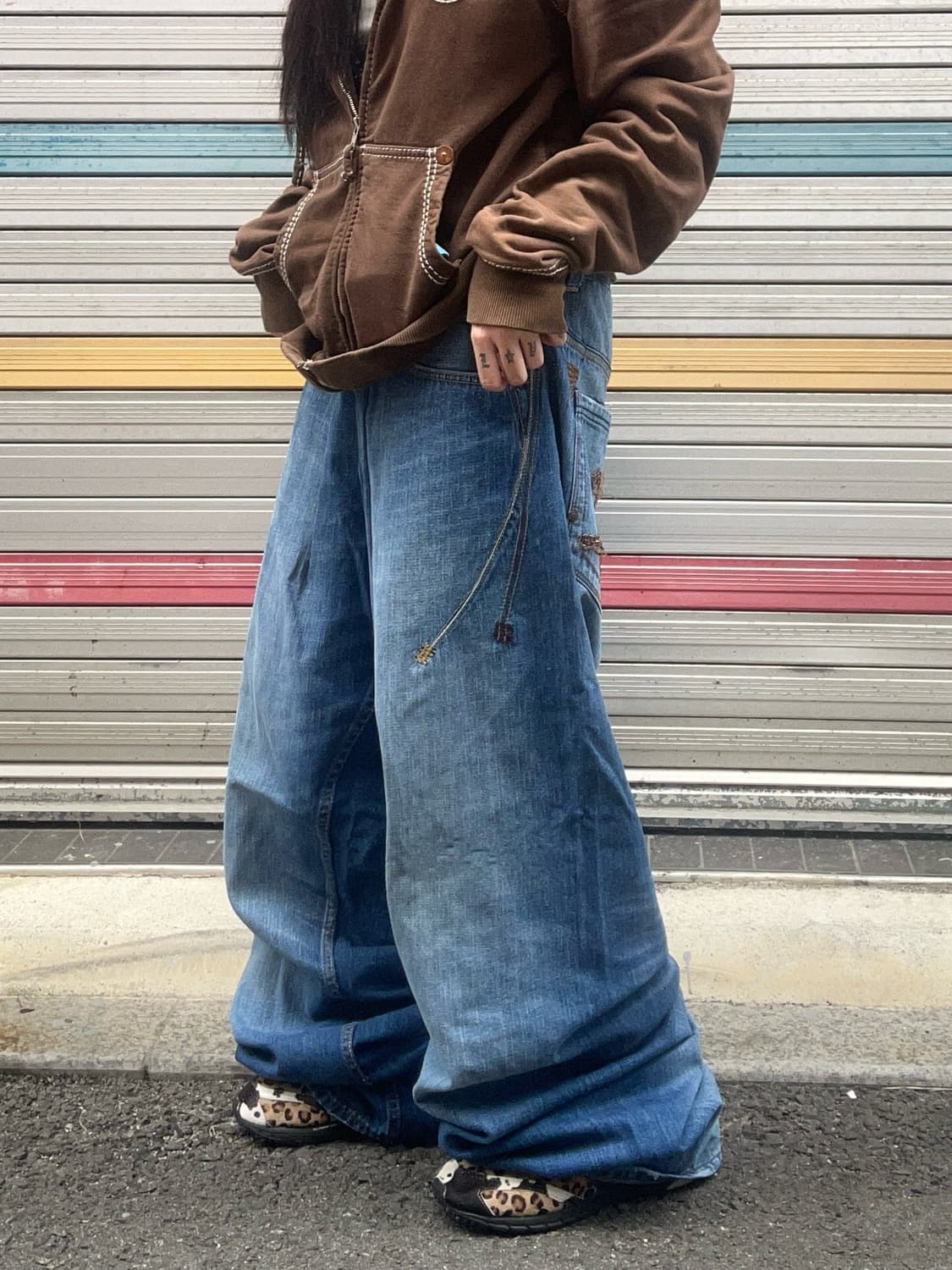 90s ROCA WEAR 백포켓 디테일 데님 와이드 팬츠 상품이미지3