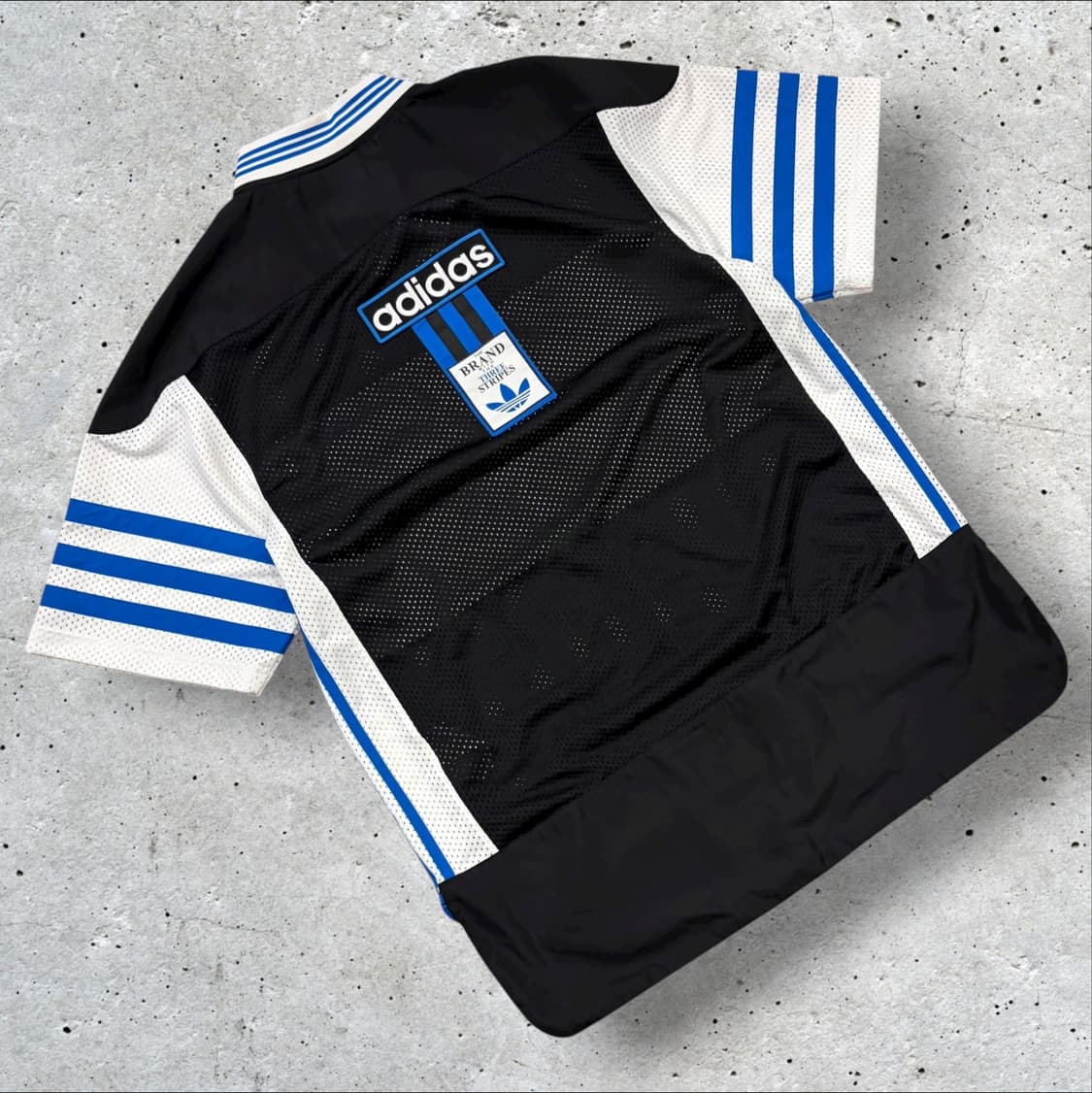 [XL] 아디다스 블랙/화이트/블루 메쉬 반팔티 B229 상품이미지2