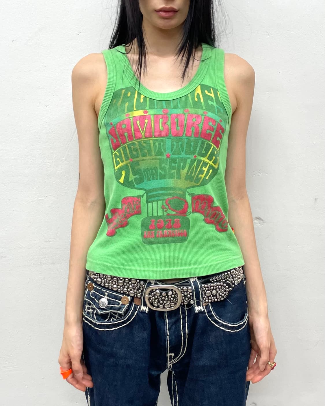 Retro hot air balloon green sleeveless  상품이미지3