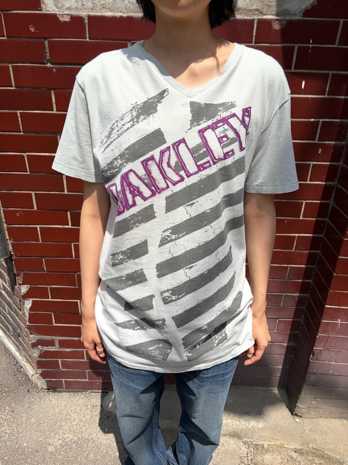 Oakley 그래픽 프린팅 브이넥 반팔 티셔츠 M 상품이미지1