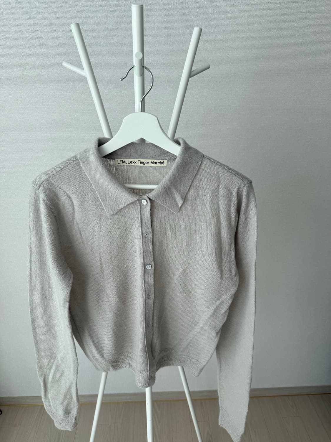 Lfm Collar Cropped Cardigan 라이트그레이 상품이미지1