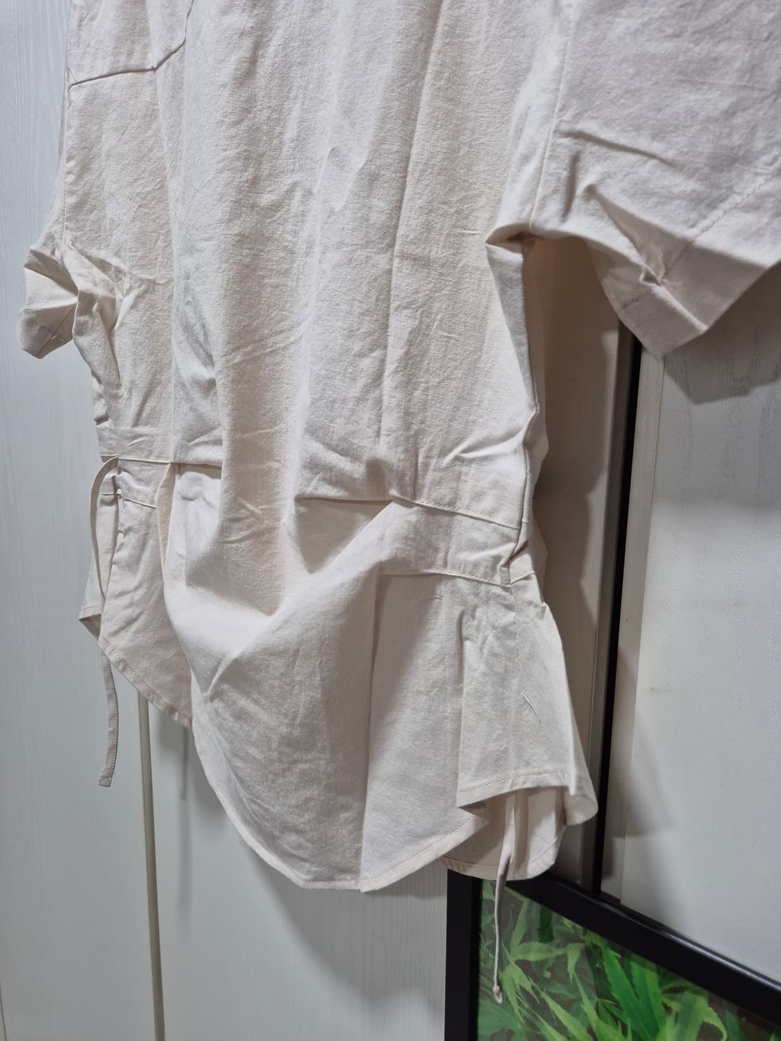 (세일)(새상품)마리끌레르 랩 블라우스 베이지 반팔 상품이미지8