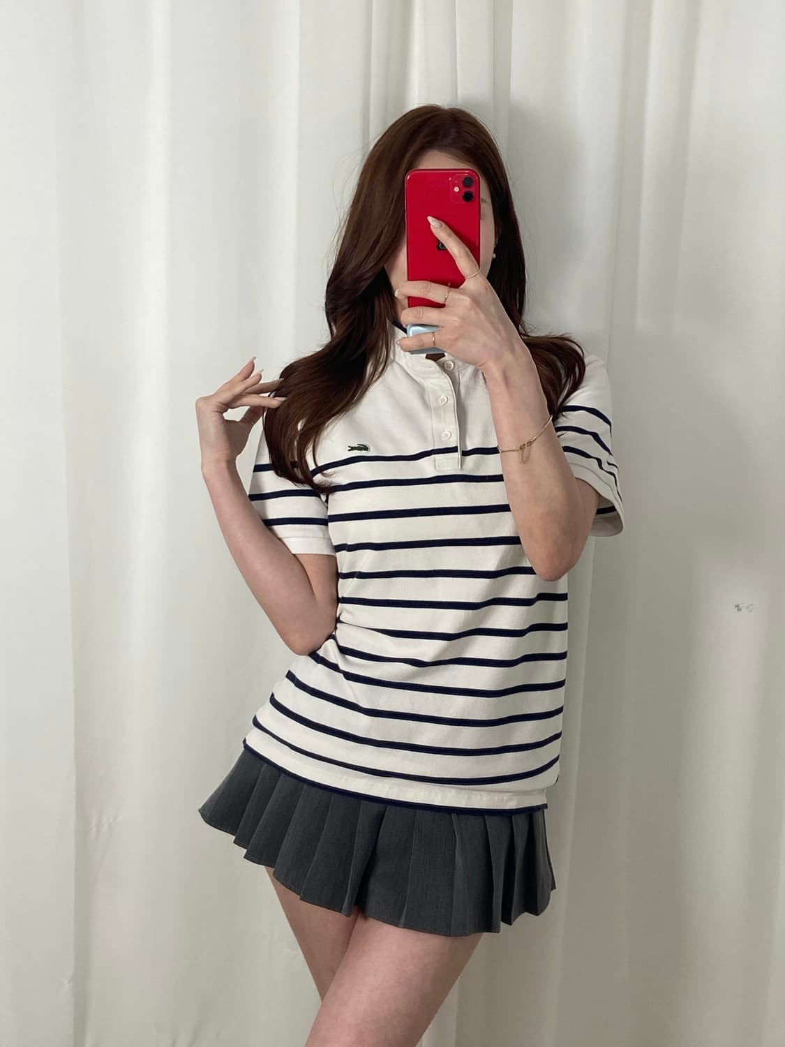 라코스테 스트라이프 차이나 카라 상품이미지2