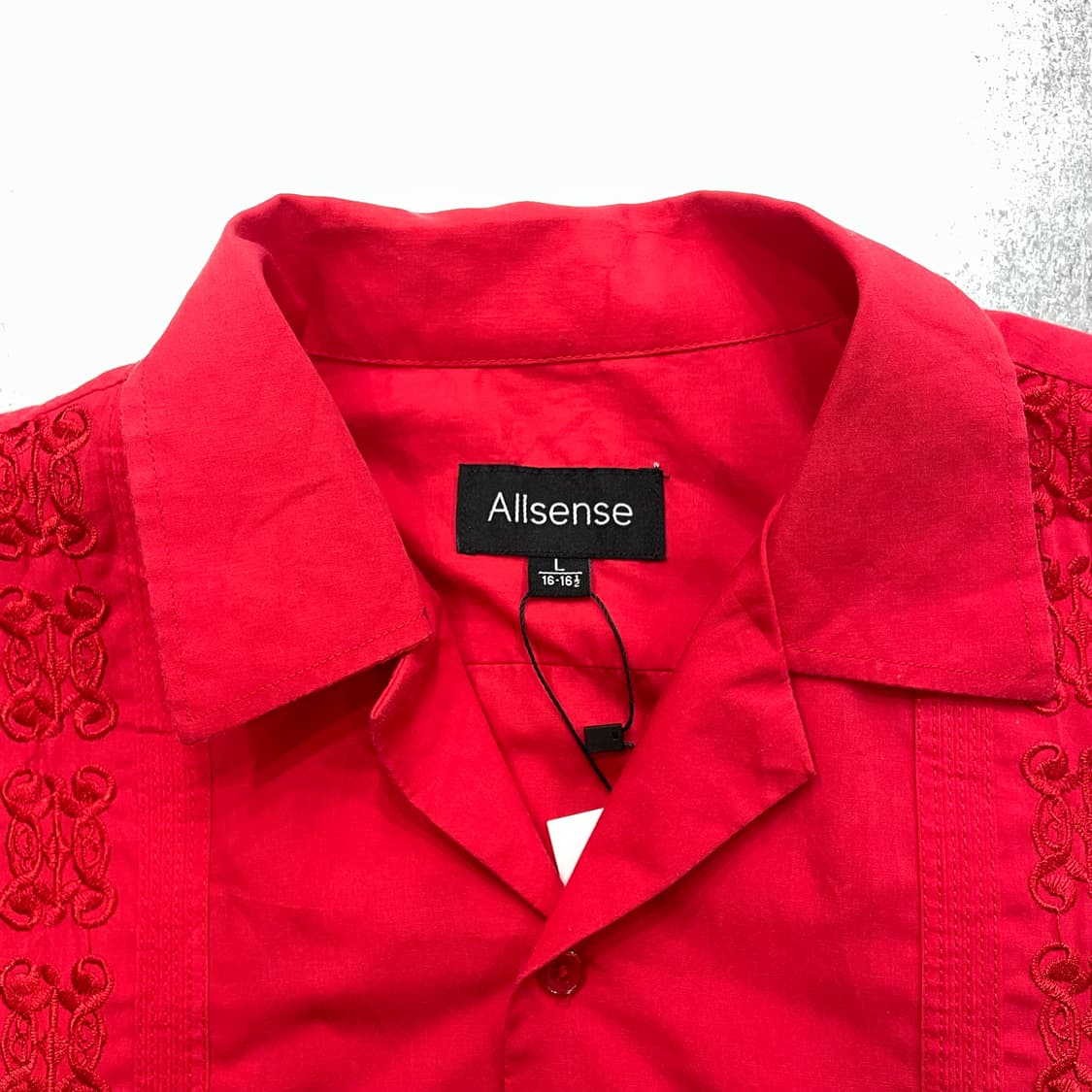 (L) Allsense 구아야베라 쿠바 셔츠 레드 상품이미지8