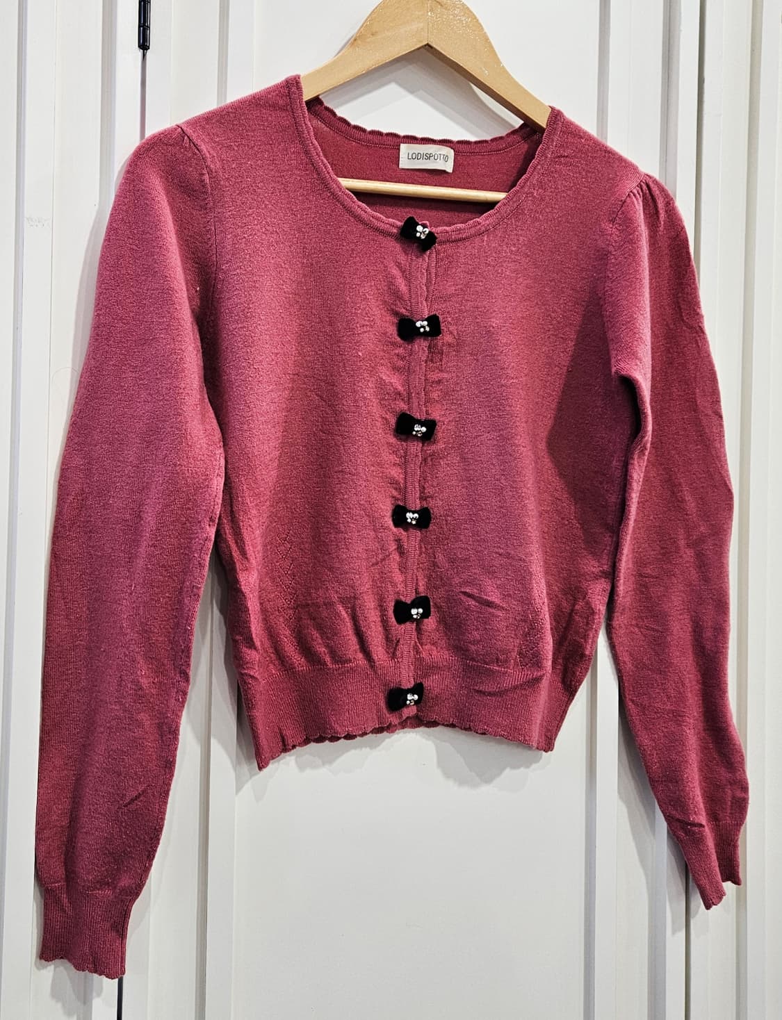 리본 포인트 니트 가디건 상품이미지2