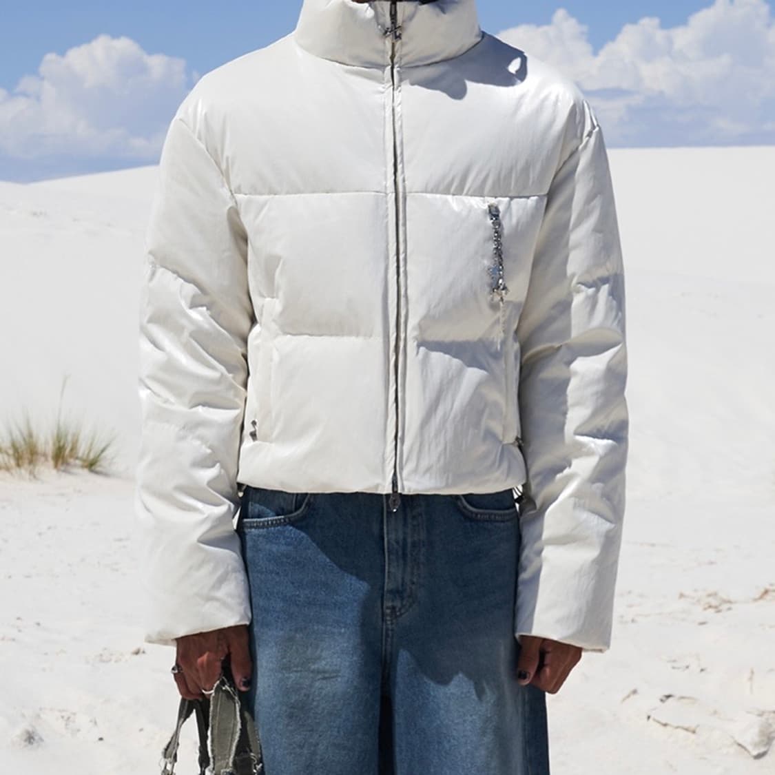 Yeel 와이이이엘 글로시 패딩 자켓 아이보리 상품이미지2