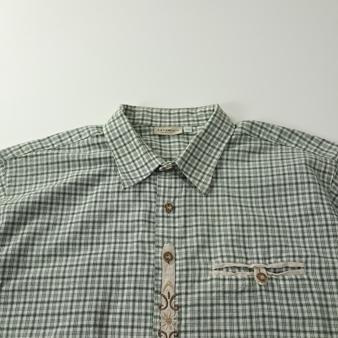 CK240 L 란트하우스 90s 독일 트라흐텐 바바리안 알펜 반팔 셔츠 상품이미지2