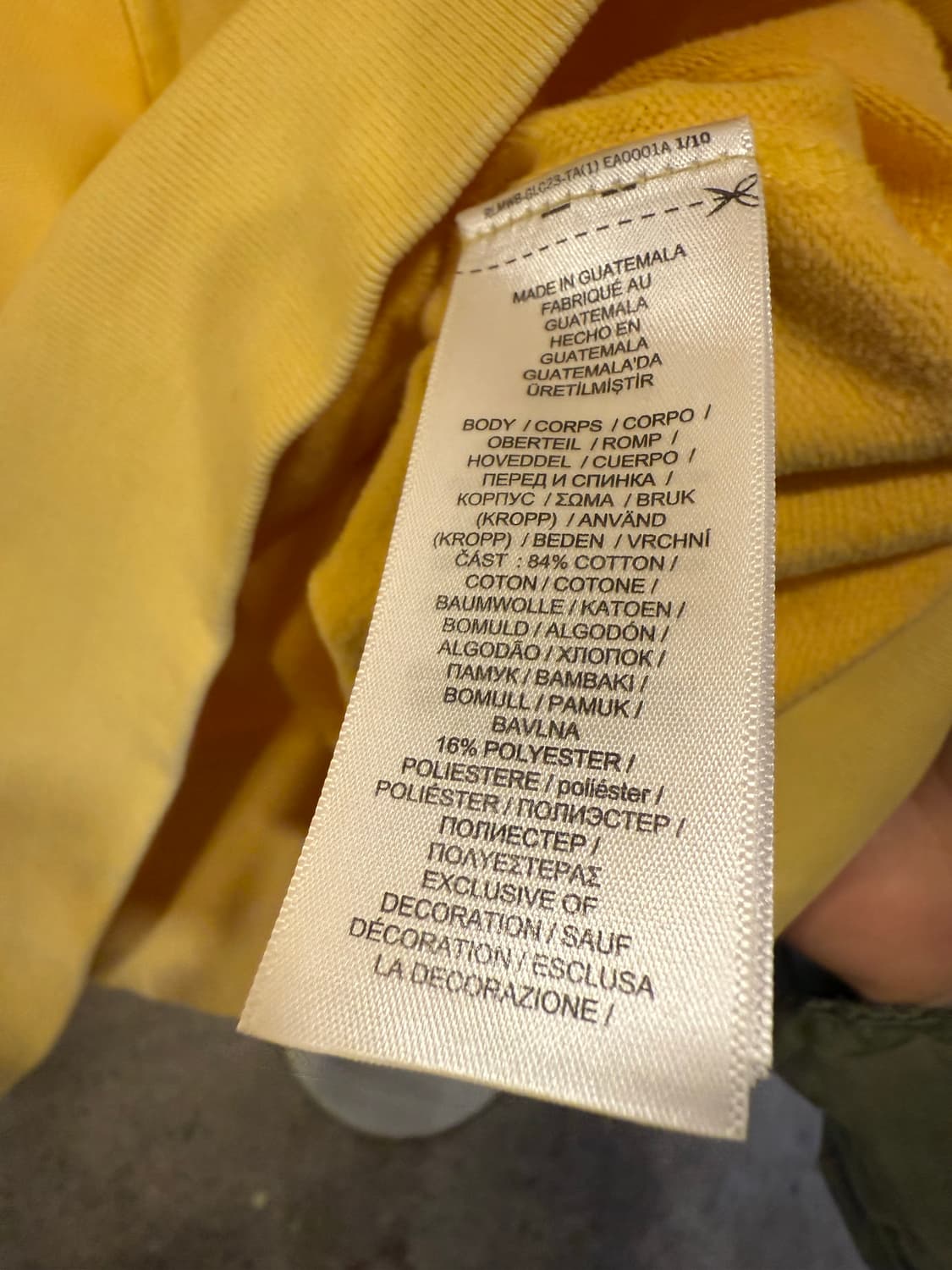 폴로 랄프로렌 그레이포니 옐로우 피그먼트 후드티 상품이미지3