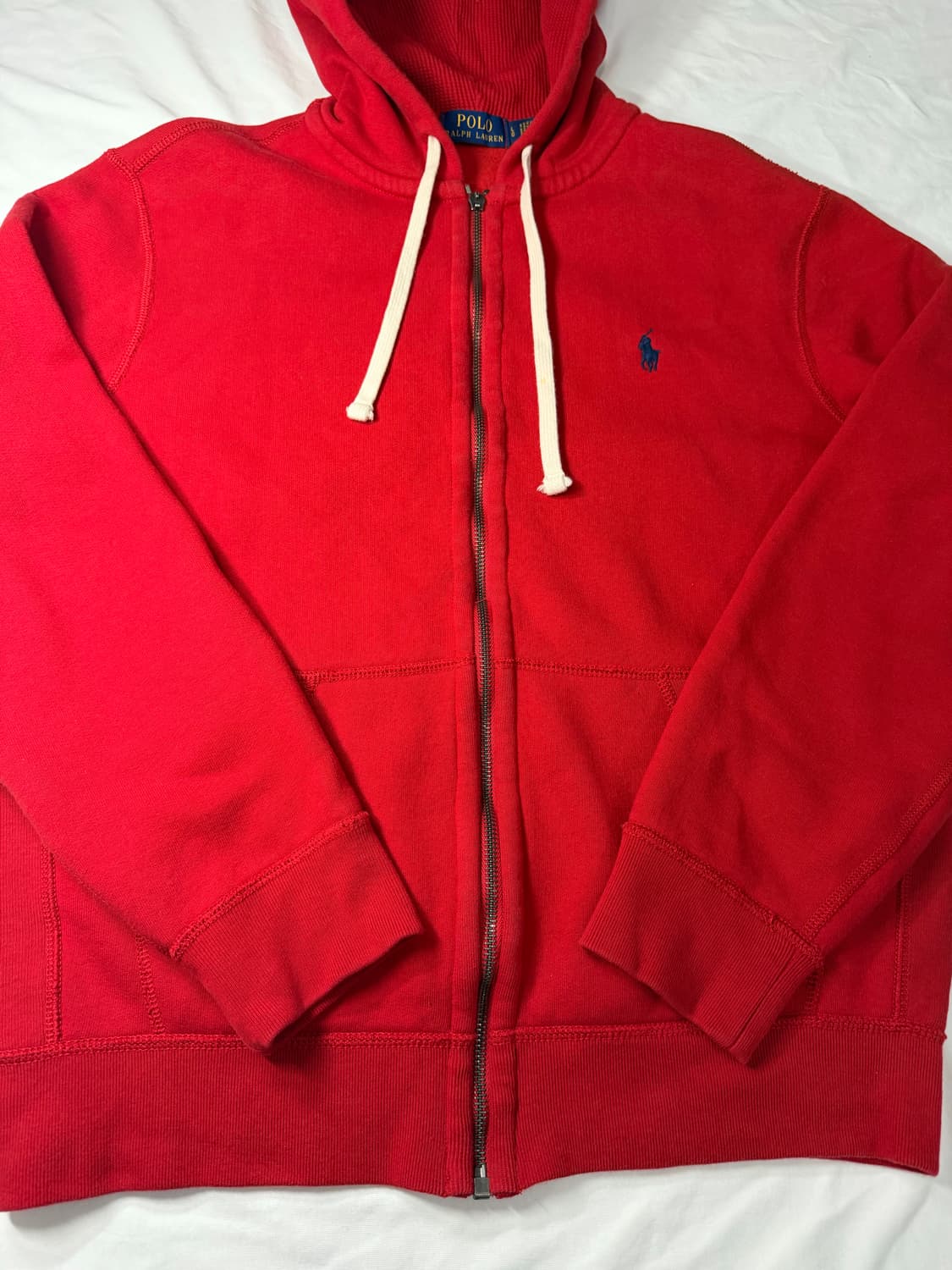 폴로 랄프로렌 써멀와플 후드집업 레드 상품이미지5