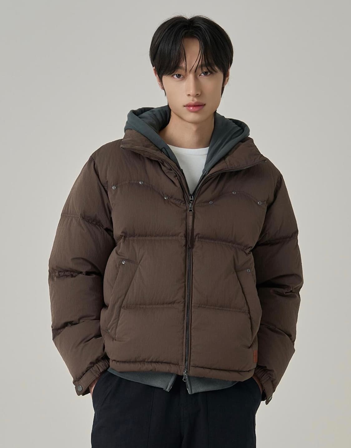 슈퍼드라이 웨스턴 덕다운 패딩 브라운 상품이미지1