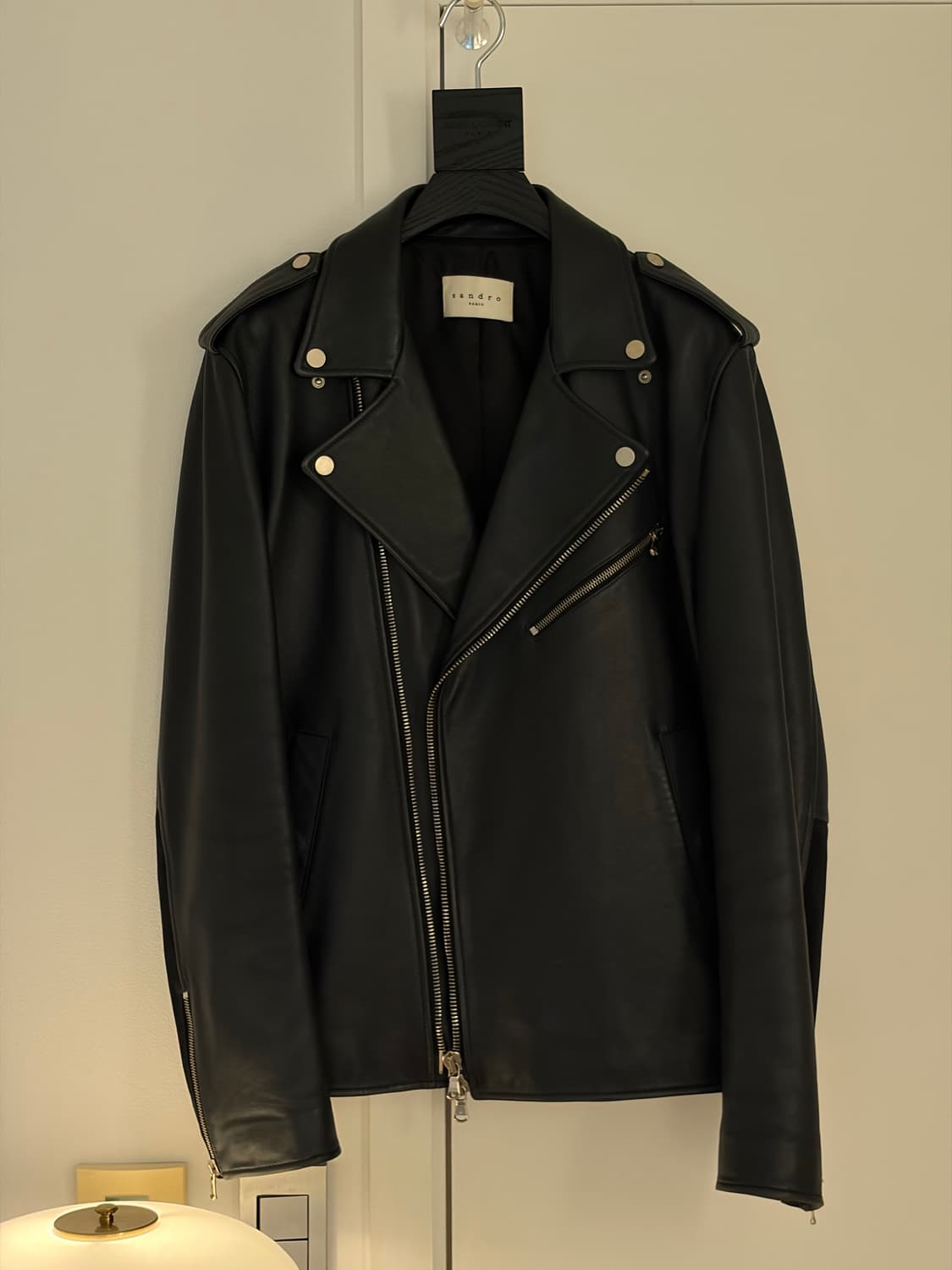 [50] 산드로 리이더자켓 가죽자켓 네이비 상품이미지1