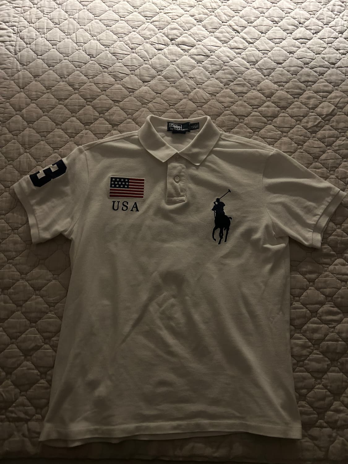 폴로 빅포니 USA 성조기 카라티 화이트 상품이미지1