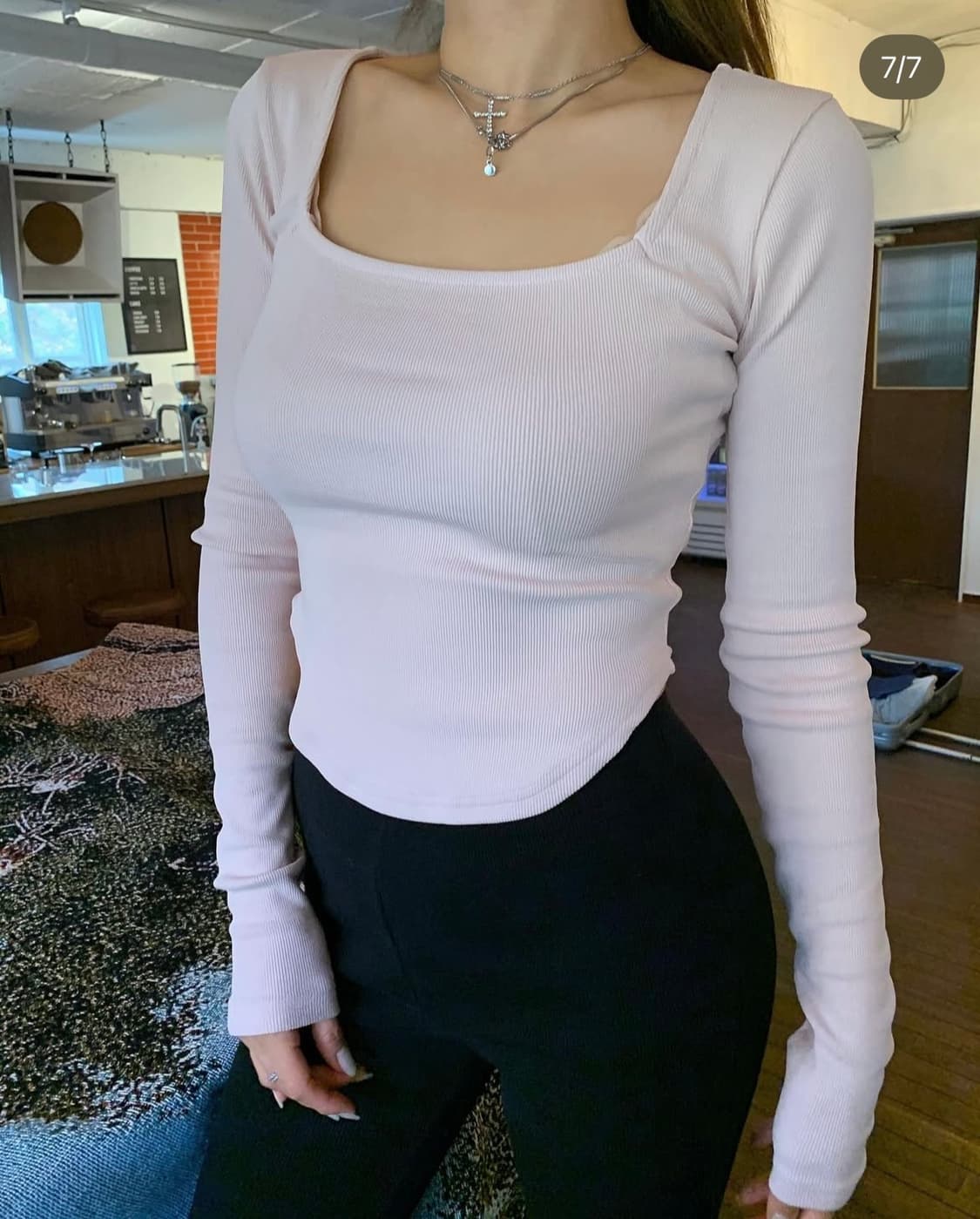 탠저 Tanger SIDE SLIT TOP NAVY 상품이미지5