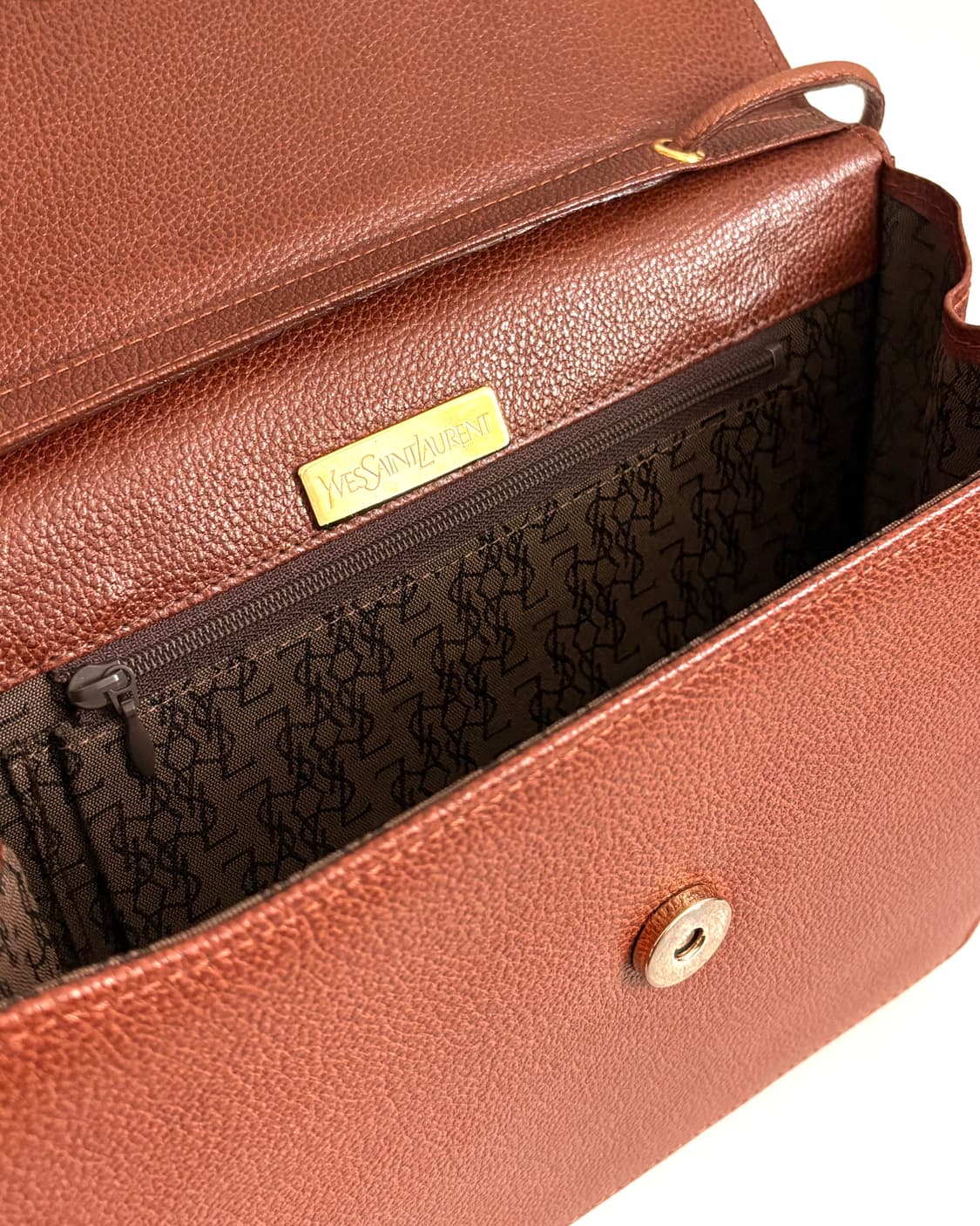 Yves Saint Laurent 입생로랑 YSL 로고 숄더백 브라운 상품이미지10