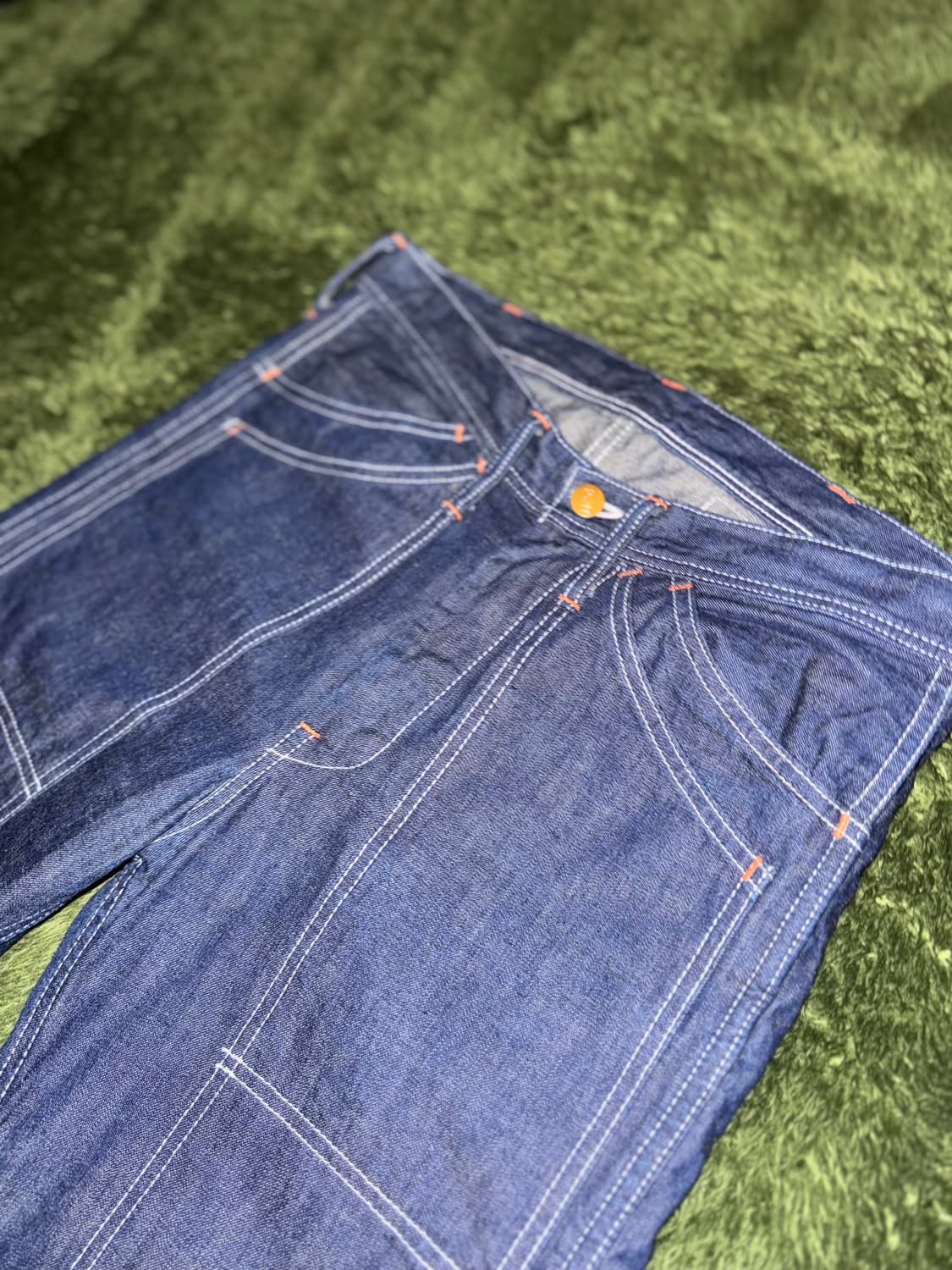 [30] 풀카운트 더블니 포켓 디테일 신치백 워크 팬츠 인디고 상품이미지2