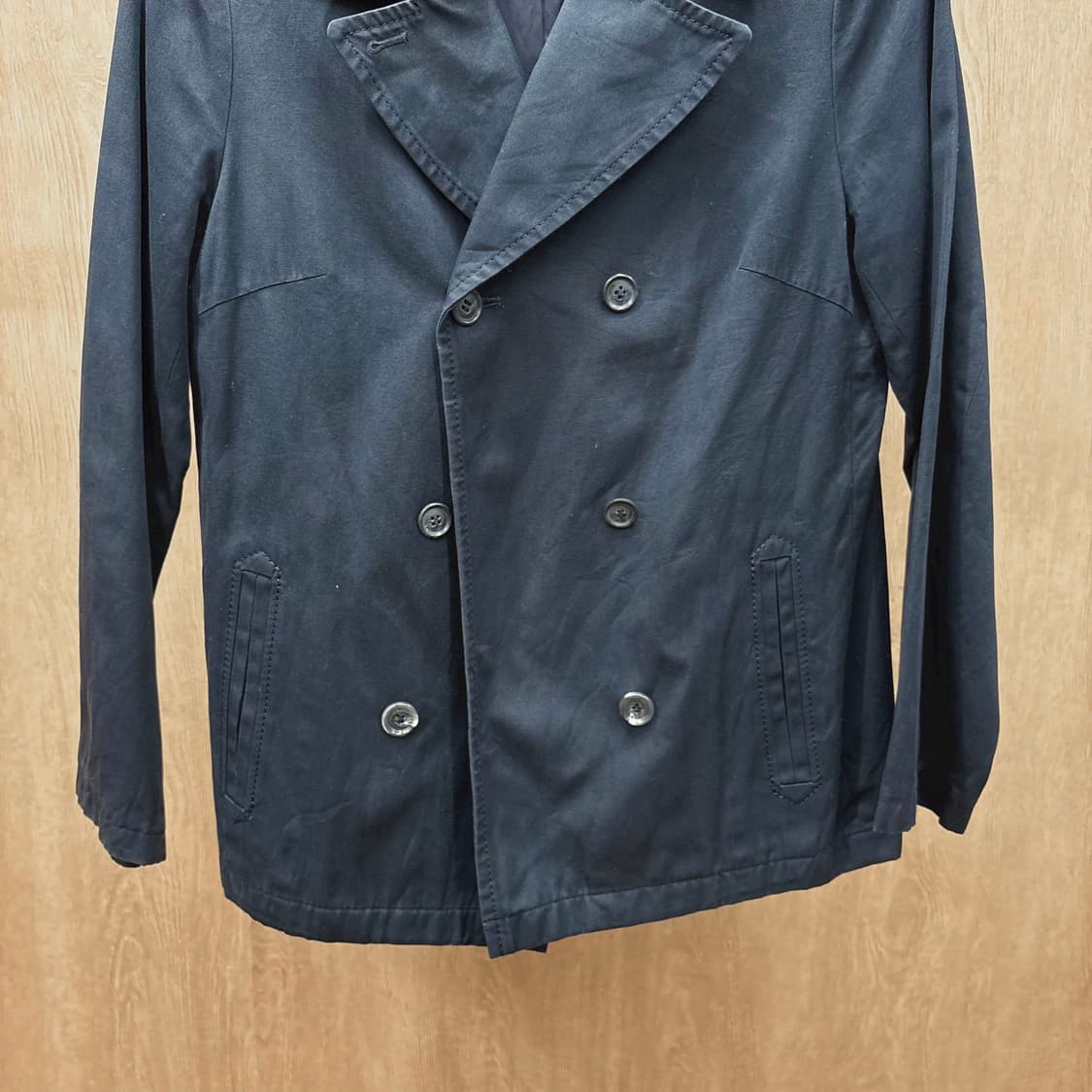 버버리 런던 더블 브레스티드 자켓 노치드 라펠 디테일 레귤러핏 네이비 상품이미지5