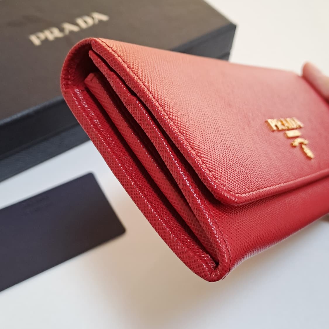 [100%/정품] 프라다 사피아노 레더 지갑 빨간색, 프라다장지갑 상품이미지8